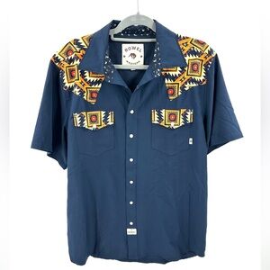 Rowel Western Shirt Mens Large Southwest Pearl Snap Performance Stretch Aztec